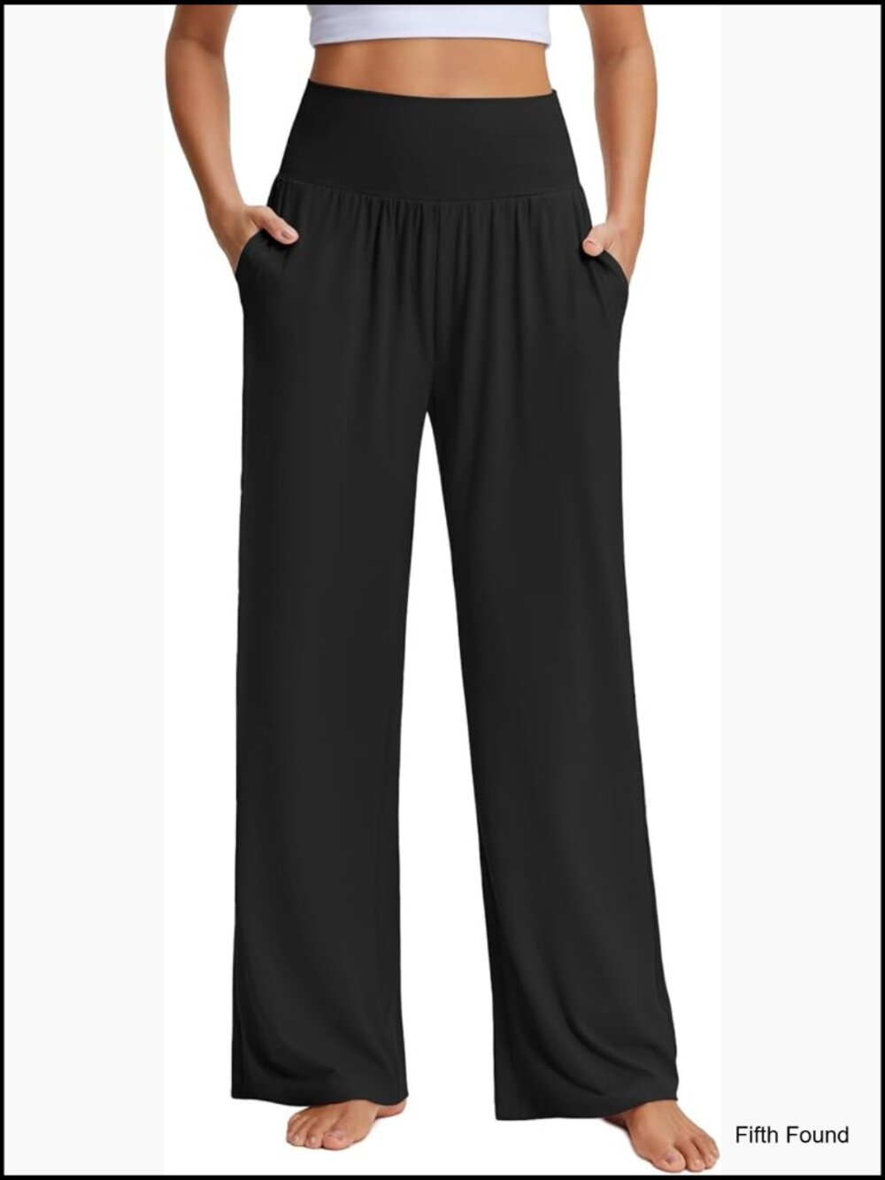 High Waisted Wide Leg Yoga Pants with Pockets 26/28/30 Inseam